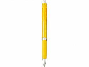 Шариковая полупрозрачная ручка Turbo с резиновой накладкой, желтый
