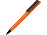 Ручка пластиковая soft-touch шариковая «Taper», оранжевый/черный