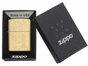 Зажигалка ZIPPO Venetian® с покрытием High Polish Brass (Зажигалка ZIPPO Venetian с покрытием High Polish Brass, латунь/сталь, золотистая, 38x13x57 мм)