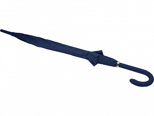 Зонт-трость полуавтомат с прорезиненной ручкой, темно-синий
